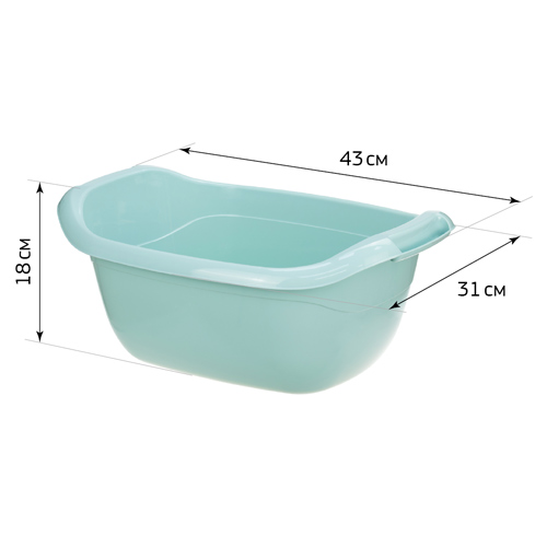 Таз овальный 10 л IDEA М 2544, морская волна