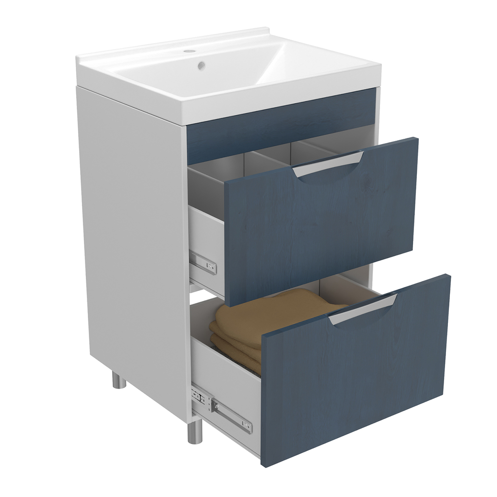 Тумба д/ванной, Байкал-60,  ОТДЕЛЬНО ПРИОБРЕТАЕТСЯ РАКОВИНА под раковину Fest-60, Sanita Lux, ПВХ, раковина в комплект не входит