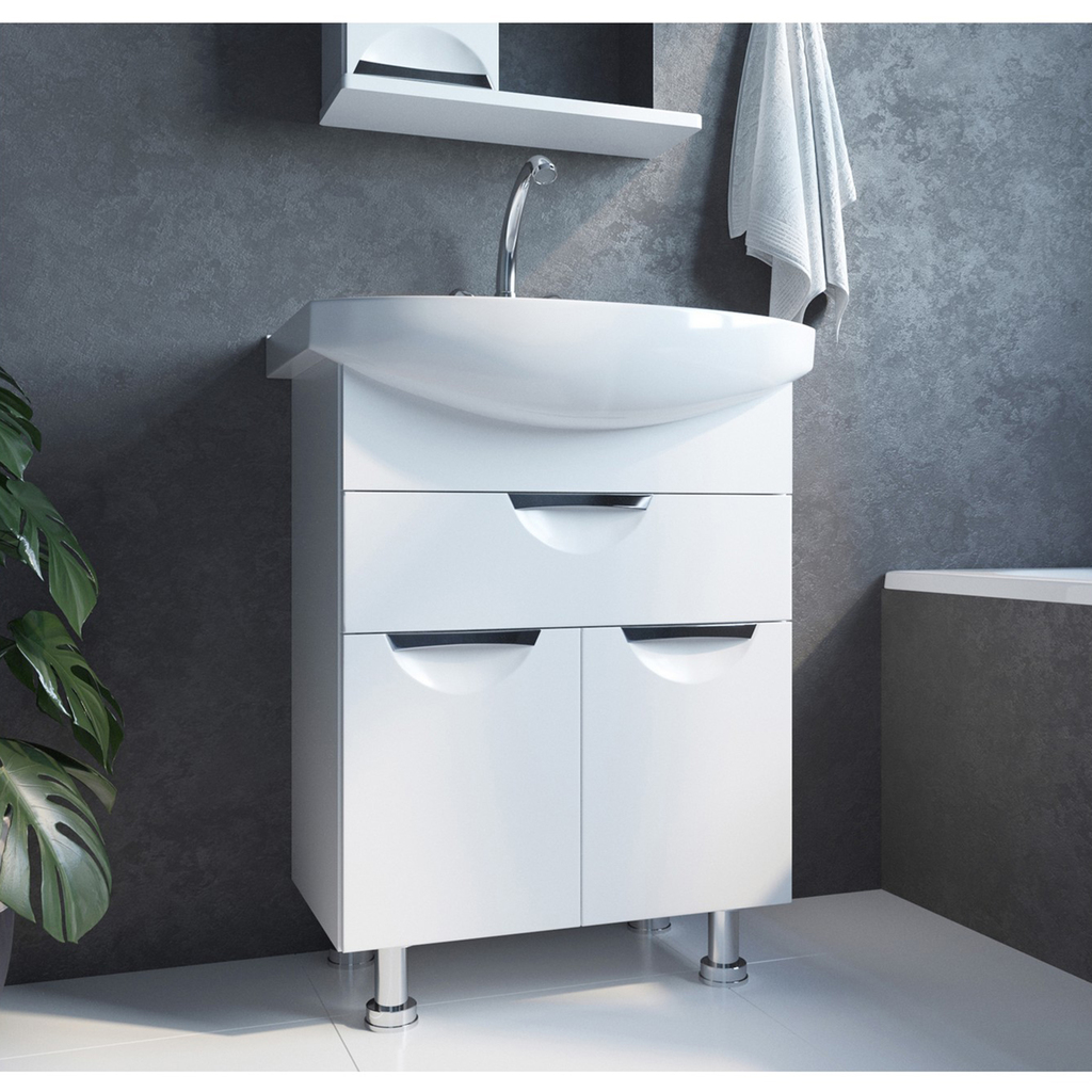 Тумба д/ванной, ЭТЬЕН-65,  ОТДЕЛЬНО ПРИОБРЕТАЕТСЯ РАКОВИНА под раковину, Best-65, Sanita Lux, ПВХ, раковина в комплект не входит