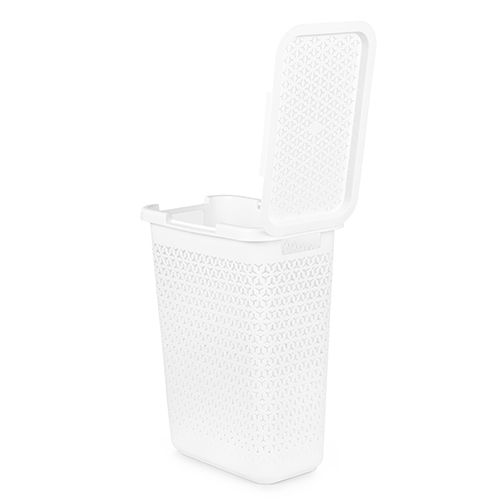 Корзина для белья 30л Элемент узкая, белый, Альтернатива, М9083, 1/4