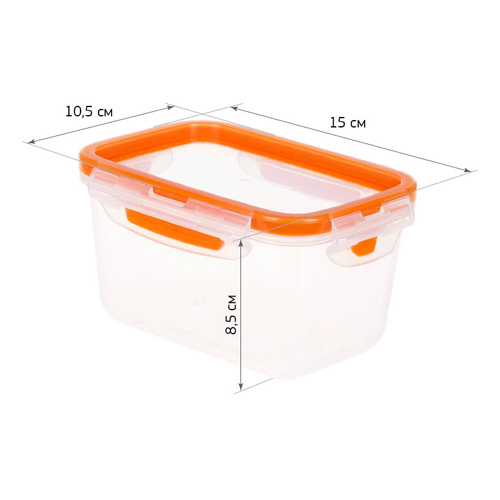 Ёмкость для продуктов 0.7 л IDEA РИЧ М 1386, герметичная, оранжевая