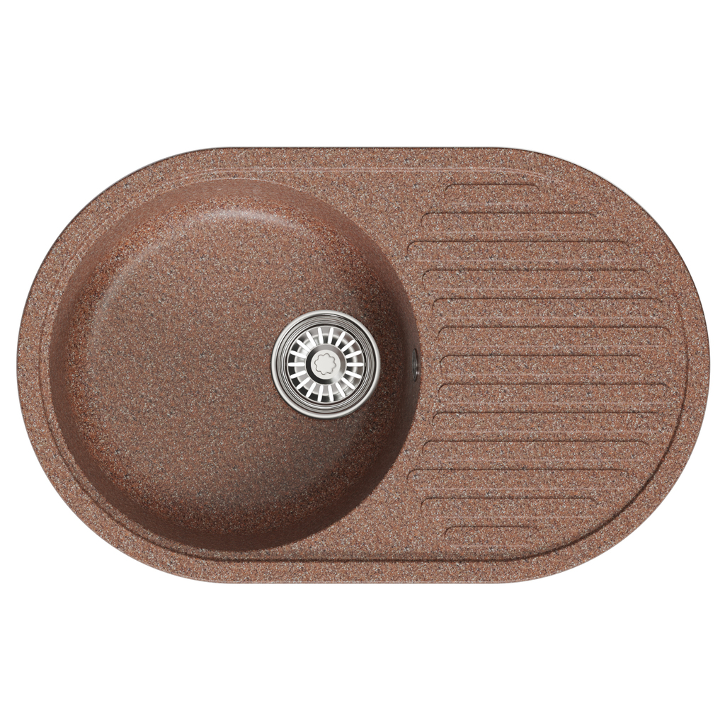 Мойка ML-GM16 овальная с крылом, терракотовая, 307, 730*460*180мм NEW