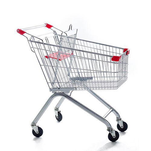 Тележка покупательская Shols 240 л с дет. сиденьем серия АТ красный пластик НЕВОЗВРАТНЫЕ, имеются следы эксплуатации