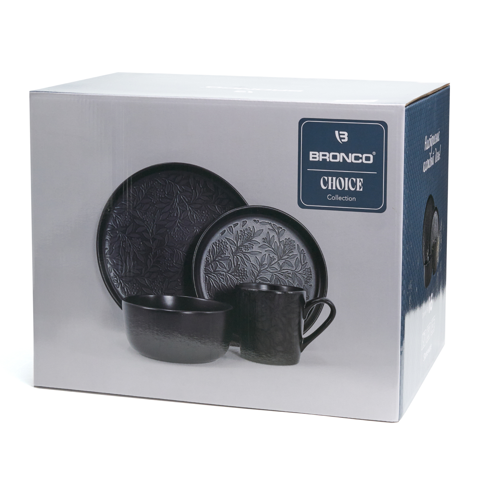 НАБОР ПОСУДЫ ОБЕДЕННЫЙ BRONCO, CHOICE BLACK, НА 4 ПЕР. 16 ПР.