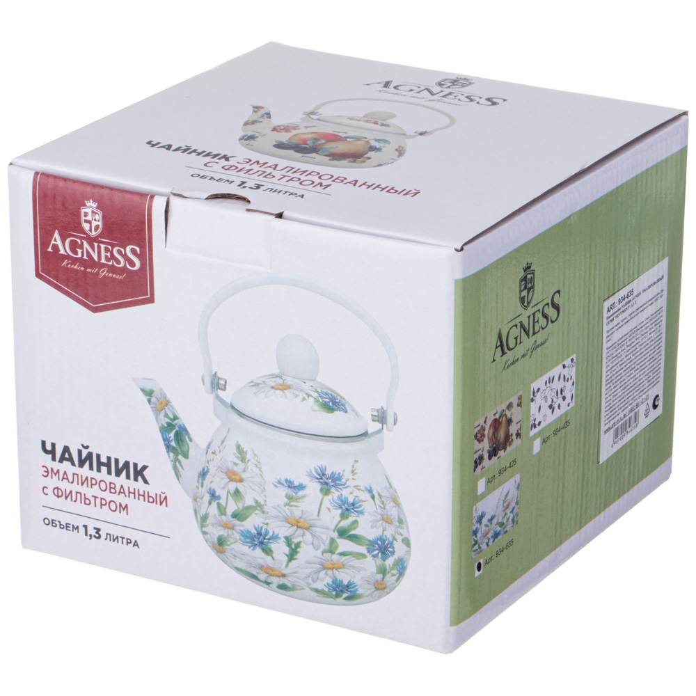 ЧАЙНИК AGNESS ЭМАЛИРОВАННЫЙ СЕРИЯ, SENTIMENT,  1, 3 Л