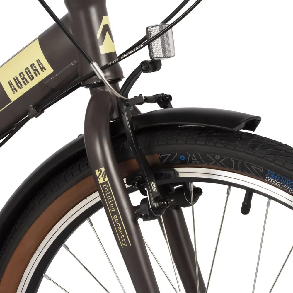 Велосипед NOVATRACK 24, складной, AURORA, коричневый, Shimano 6 speed, TY21/TS38