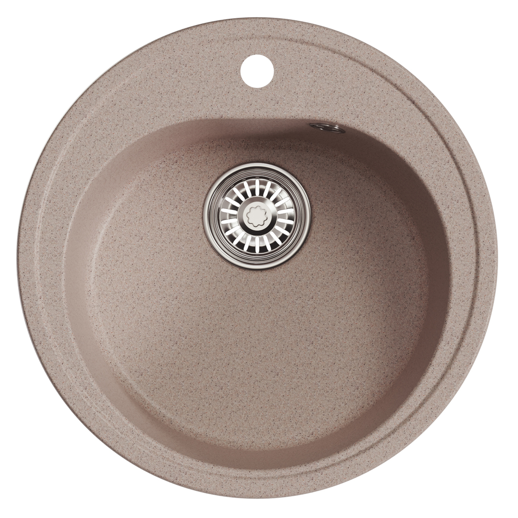 Мойкa ML-GM11 круглая, песочная, 302, 500мм, глуб. чаши 180 NEW