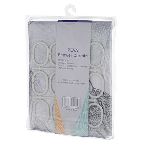 Штора для ванной комнаты PEVA 180х180см А-11 цвета в ассортименте, 1/72