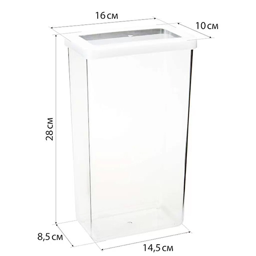 Емкость для сыпучих продуктов 3.2 л IDEA СТЕП М 1299, 16х10х28 см, белая