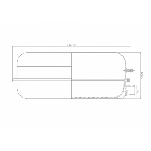 Расширительный бак 8 F, плоский, Джилекс