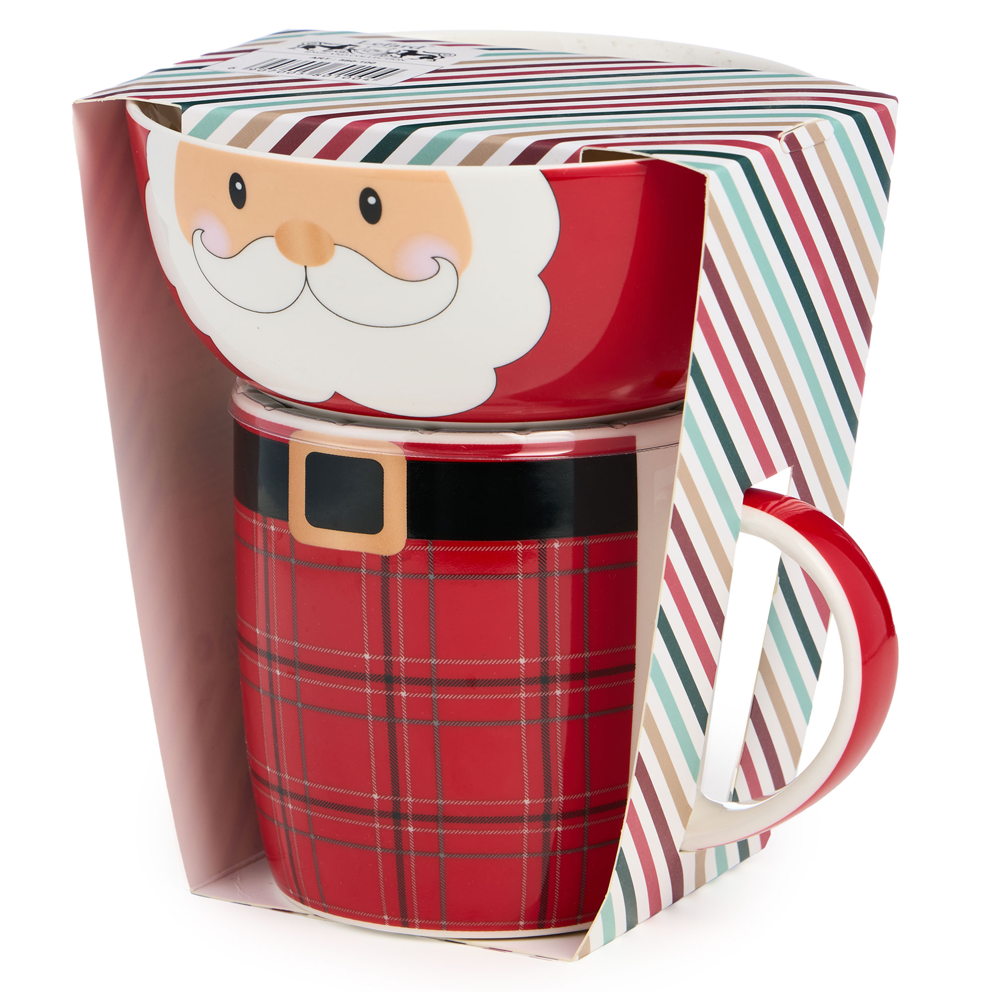 НАБОР ПОСУДЫ LEFARD, САНТА, 2 ПР., КРУЖКА 355 МЛ, САЛАТНИК 12, 5 СМ