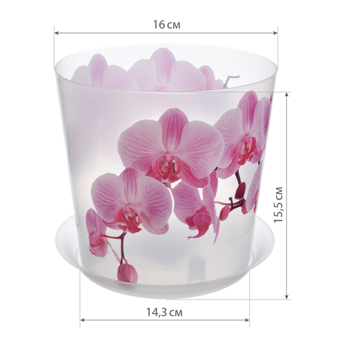 Кашпо  2.4 л IDEA ДЕКО М 3106, 160 мм, с подставкой, орхидея