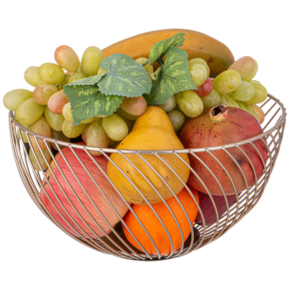 КОРЗИНА ДЛЯ ФРУКТОВ ЗОЛОТАЯ 25.5*25.5*13 СМ, КОР=6ШТ