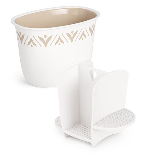 Подставка под столовые приборы Эстетика, бело-бежевый, Альтернатива, М8730, 1/