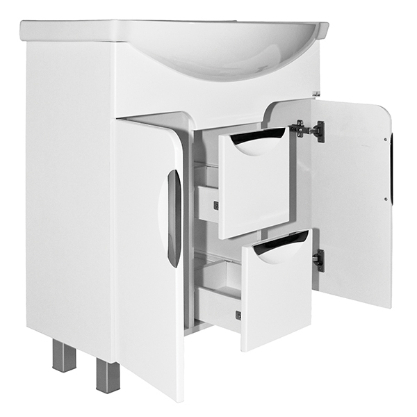 Тумба д/ванной, КАССИОПЕЯ-75,  ОТДЕЛЬНО ПРИОБРЕТАЕТСЯ РАКОВИНА под раковину Элеганс-75, Kirovit, ПВХ, раковина в комплект не входит