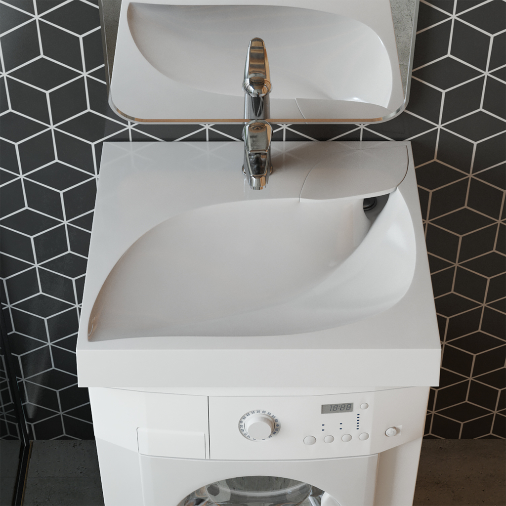 Раковина над стиральной машиной, List-60*55, ш*г, с кронштейнами, Madera