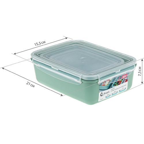 Набор ёмкостей для продуктов 0.4 л, 0.8 л, 1.4 л IDEA ФРЕШ М 1426, фисташковый