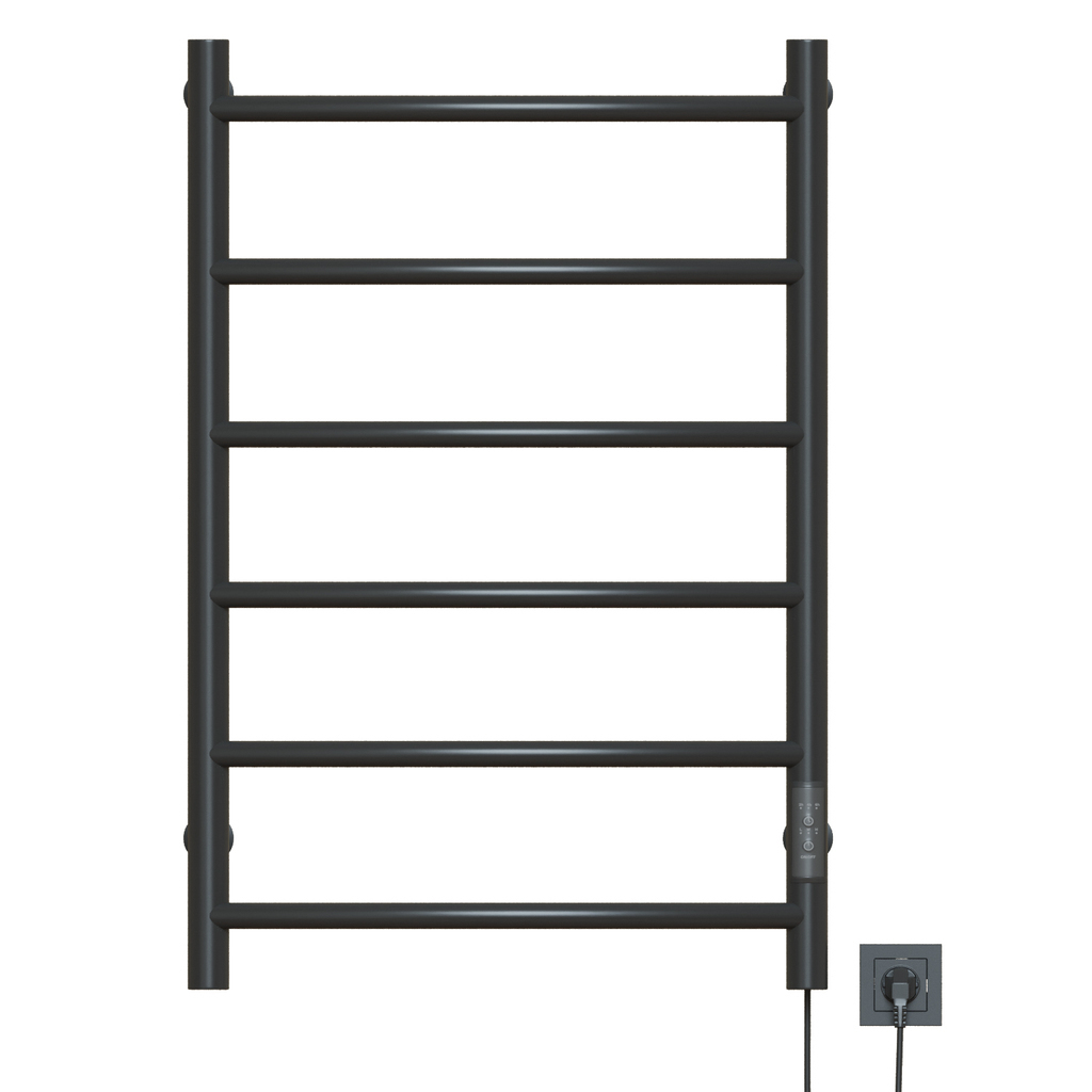 Полотенцесушитель MIXLINE CAPELLA 80х50, таймер, 253 Вт, 6 перекладин электрический ГРАФИТ
