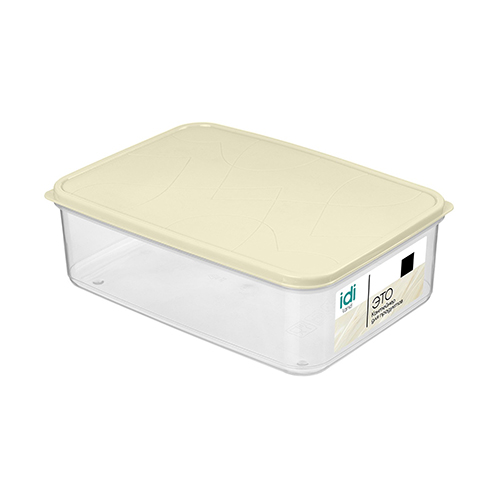 Контейнер для продуктов 1 л Homver Modena, прямоугольный, с гибкой крышкой, светло-бежевый