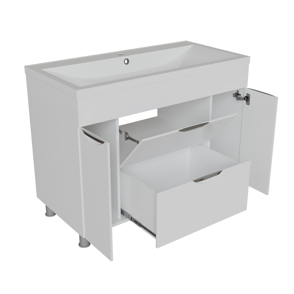 Тумба д/ванной, ЭТЬЕН-90,  ОТДЕЛЬНО ПРИОБРЕТАЕТСЯ РАКОВИНА под раковину Нелли-90, MIXLINE, ПВХ, раковина в комплект не входит