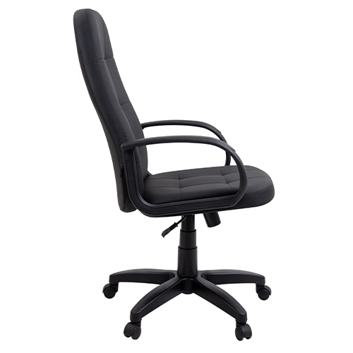 Кресло офисное, компьютерное TRON V1 экокожа черная Prestige-Standard, черный