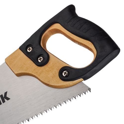 Ножовка по дереву 400мм, крупный зуб 5 TPI, деревянная обрезиненная ручка, 1/48