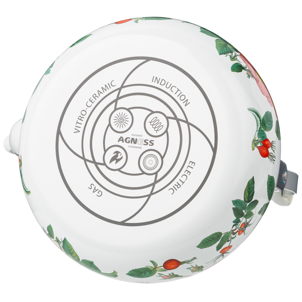 ЧАЙНИК AGNESS ЭМАЛИРОВАННЫЙ СЕРИЯ, ШИПОВНИК,  2, 5 Л