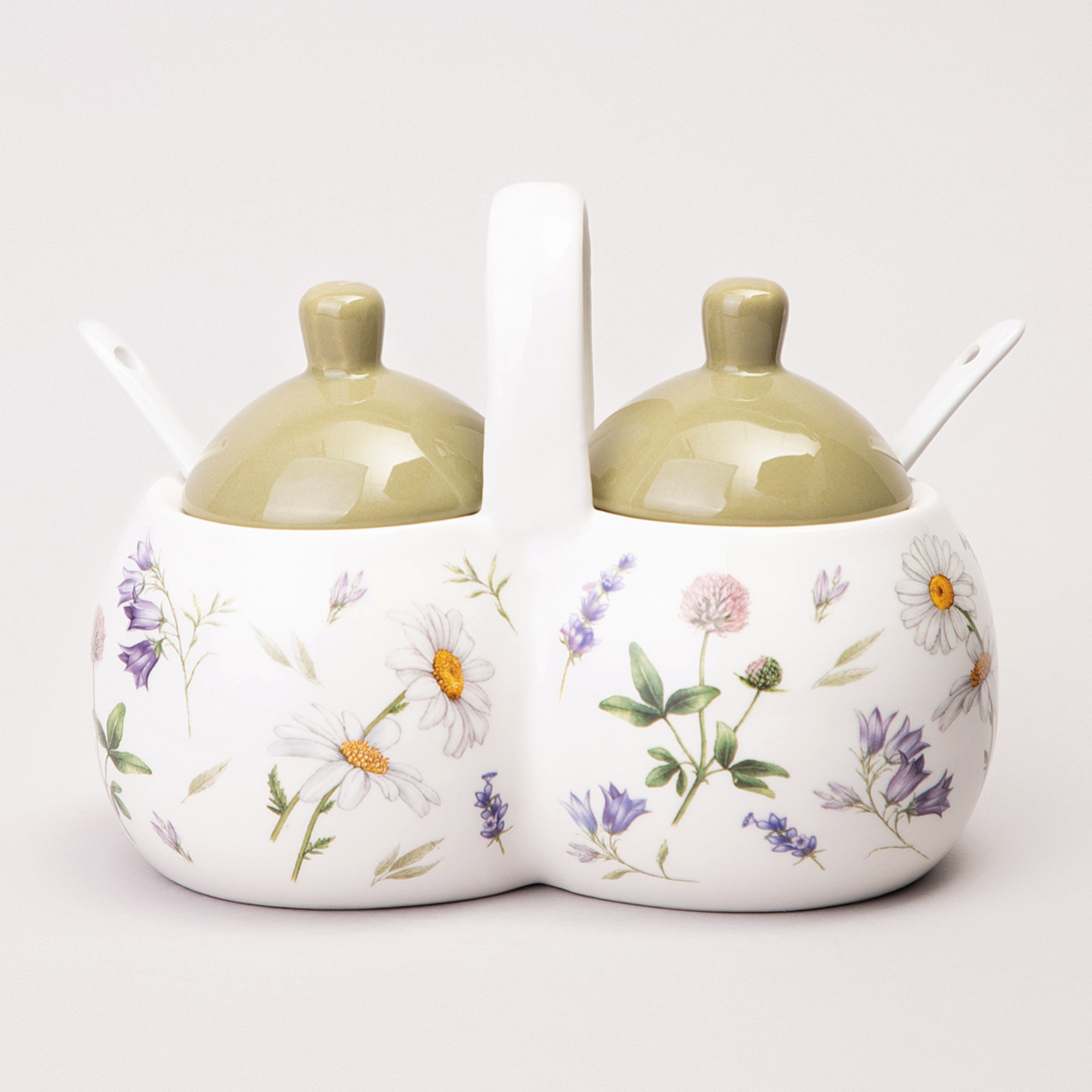 БАНКА 2 СЕКЦИИ AGNESS, FLOWER STORY, 17*10*13 СМ / 2x240 МЛ, КОР=24ШТ.