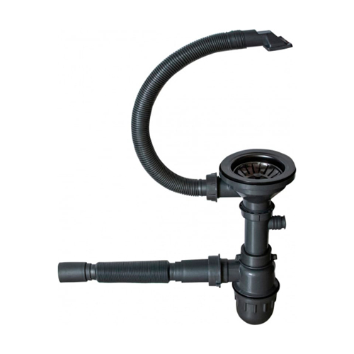 Мойка нерж. настол. монтаж 53х43, 3,0, вып 3 1/2 MIXLINE PRO 22см с сифоном, черный графит, 1/1