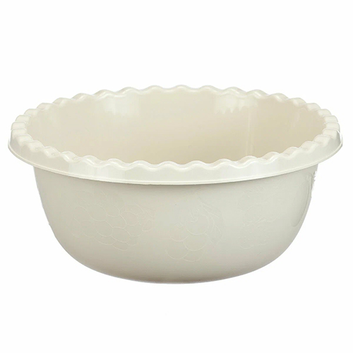 Миска круглая 3 л IDEA М 1316, с крышкой, белый ротанг