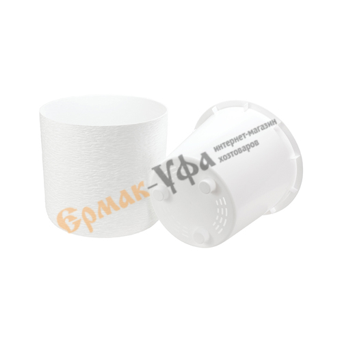 Горшок для цветов Сланец d-380мм 24 л со вставкой, белый, 1/1