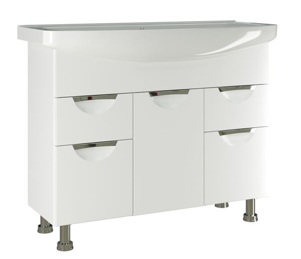 Тумба д/ванной, ЭТЬЕН-105,  ОТДЕЛЬНО ПРИОБРЕТАЕТСЯ РАКОВИНА под раковину Элеганс-105, Kirovit, ПВХ, раковина в комплект не входит