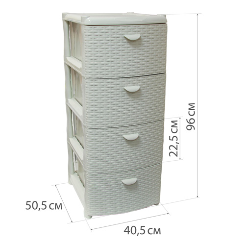 Комод IDEA РОТАНГ М 2812, 4 секции, бежевый ротанг