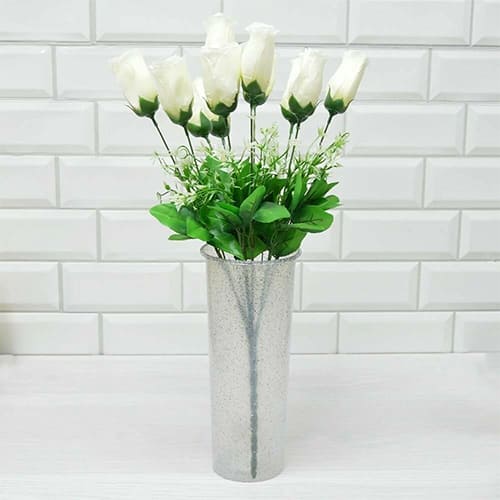 Ваза для цветов 110 мм Homver 221315521/02, гранит светло-серый