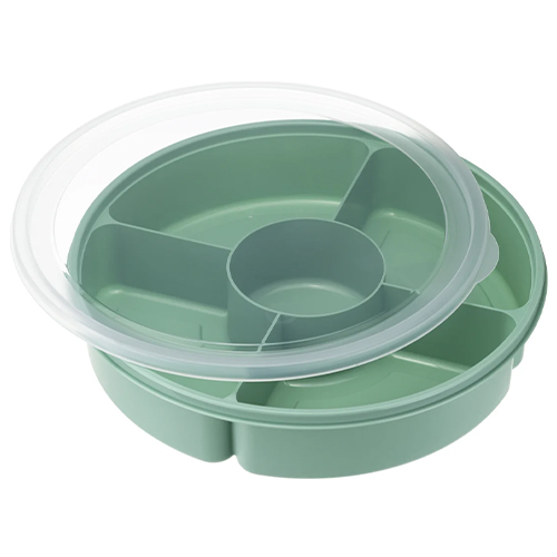 Менажница с крышкой IDEA М 1123, 5 секций, 4*400 мл+220 мл, фисташковая
