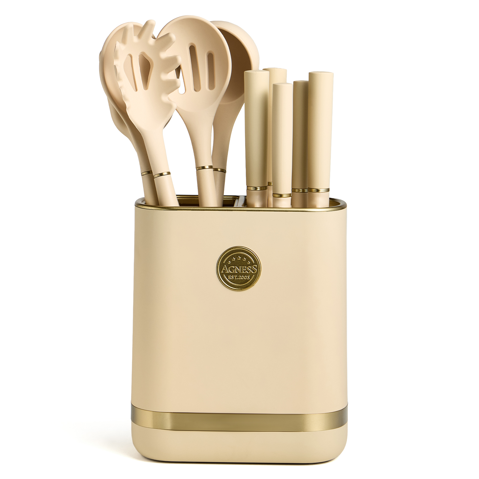 НАБОР AGNESS ИЗ 11ПР: 5 НОЖЕЙ,ПОДСТАВКА,ПОЛОВНИК,ЛОЖКА,ЛОПАТКА,ШУМОВКА,ЛОЖКА ДЛЯ СПАГЕТТИ