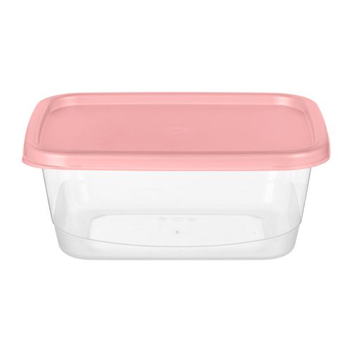 Контейнер для продуктов 0.85 л Homver 223152008/04, прямоугольный, розовый