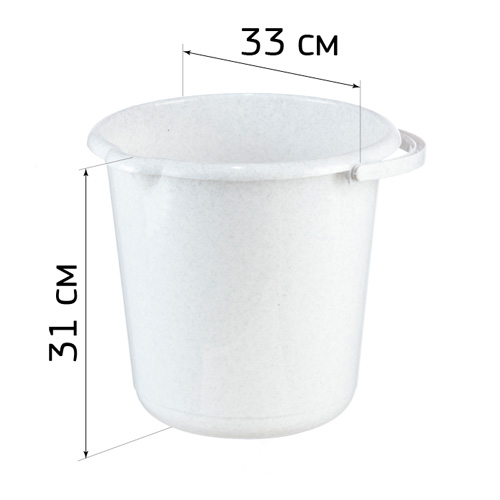 Ведро 15 л IDEA М 2431, мраморное