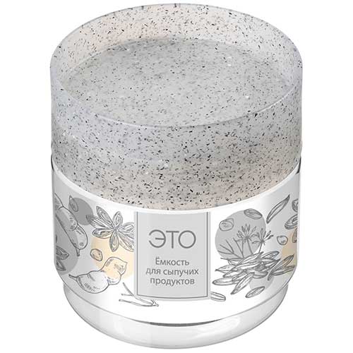 Емкость для сыпучих продуктов 0.5 л Homver Asti 221150621/02, гранит светло-серый