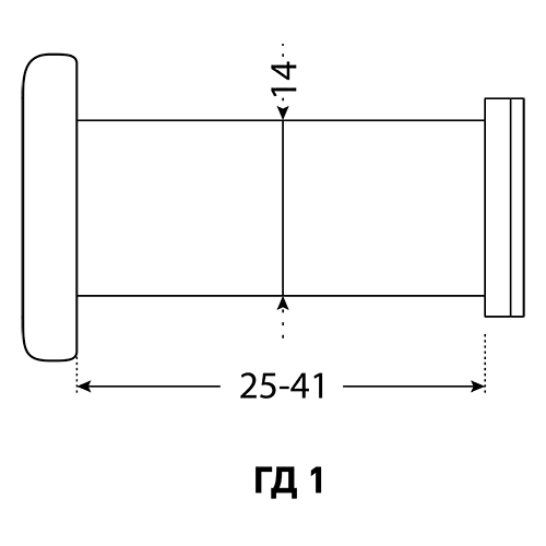 Глазок дверной АЛЛЮР ГД-1 БШт 25-42мм d=14мм хром, 1/20/200