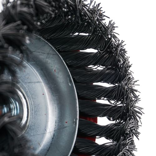 Щетка для УШМ, чашка, 100мм/М14 крученая Барракуда, сталь, 047\F0233, 1/60