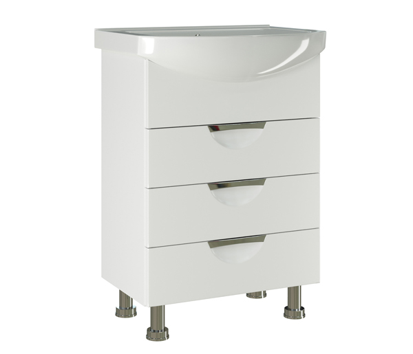 Тумба д/ванной, ЭТЬЕН-60,  ОТДЕЛЬНО ПРИОБРЕТАЕТСЯ РАКОВИНА под раковину Элеганс-60, Rosa, ПВХ, раковина в комплект не входит