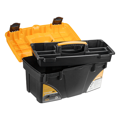 Ящик для инструмента 18 ТИТАН 18 черный с желтым, 1/6