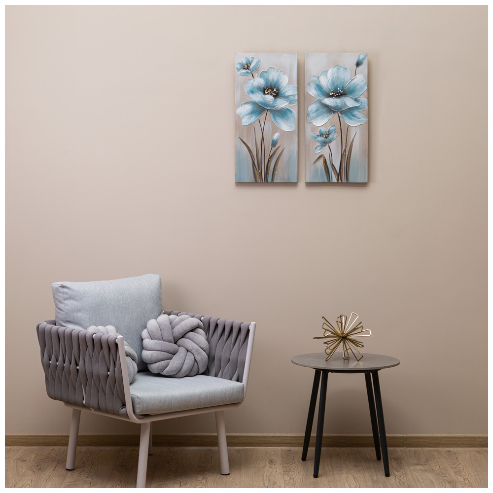 Комплект из 2-х картин, ГОЛУБОЙ ЦВЕТОК, 30Х60Х2, 5 см, каждая