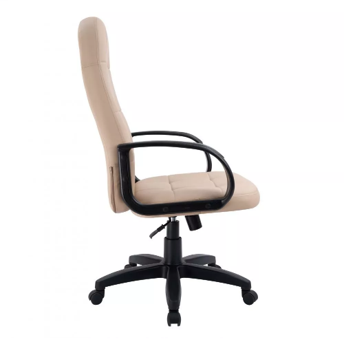 Кресло офисное, компьютерное TRON V1 экокожа черная Prestige, хром, темно-бежевый