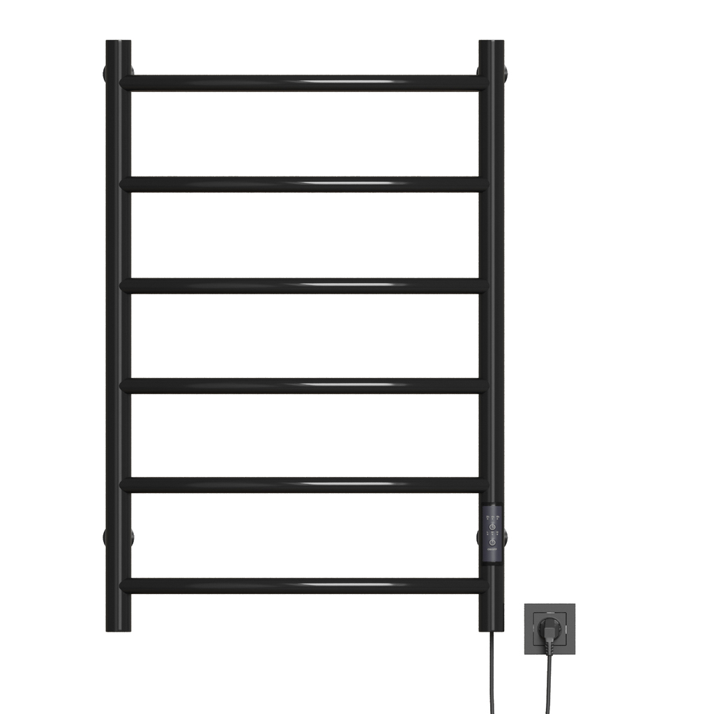 Полотенцесушитель MIXLINE CAPELLA 80х50, таймер, 253 Вт, 6 перекладин электрический ЧЕРНЫЙ