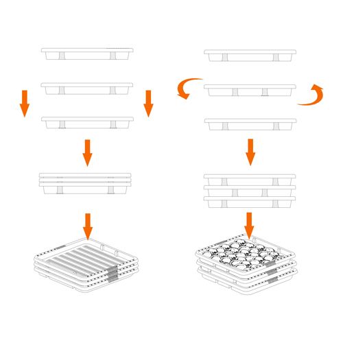 Набор подносов для заморозки 360х310х35мм, белый, 8/8
