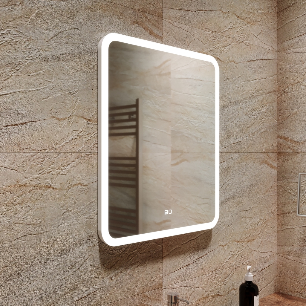 Зеркало MIXLINE, Стив-2, 600*700, ШВ сенсорный выключатель, светодиодная подсветка + подогрев