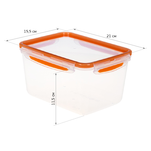 Ёмкость для продуктов 2.3 л IDEA РИЧ М 1390, герметичная, оранжевая