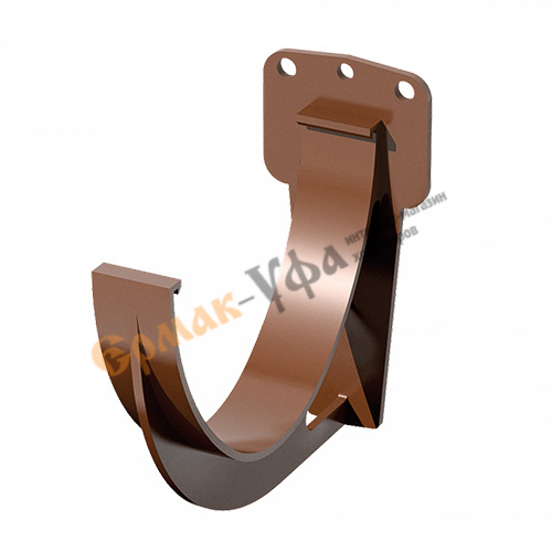 Водосточная система VERAT-Кронштейн желоба, цвет коричневый, пластик, 1/10